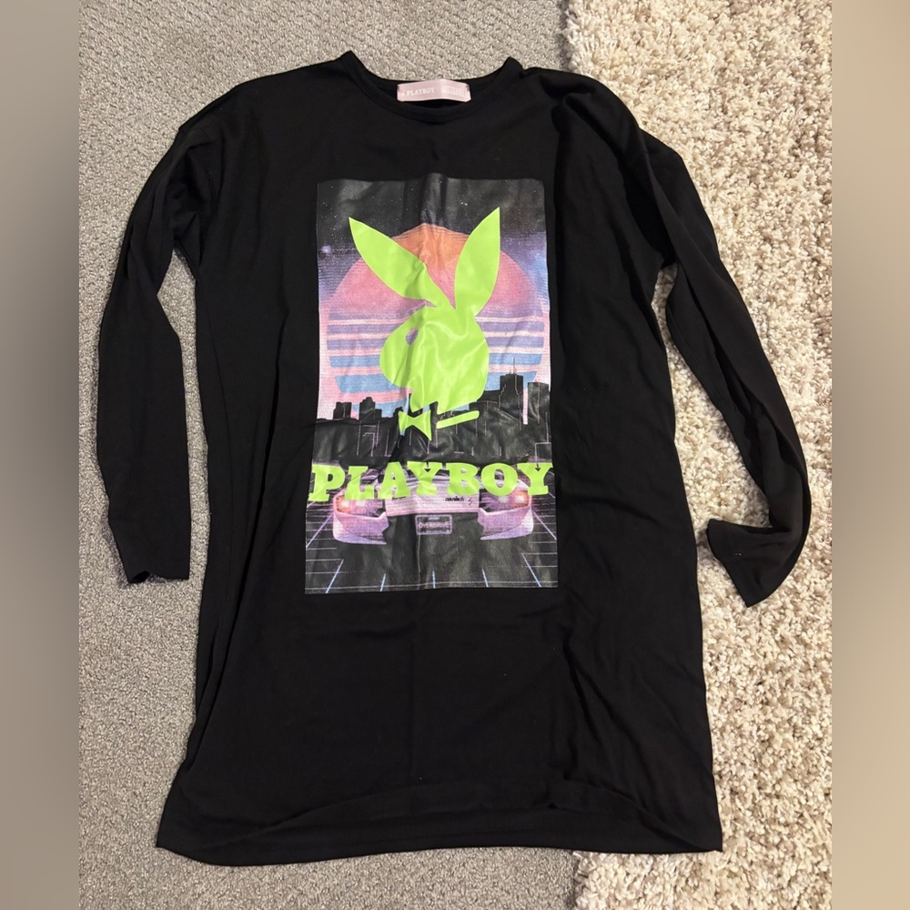 PLAYBOY Black Long Sleeve with Neon Graphic